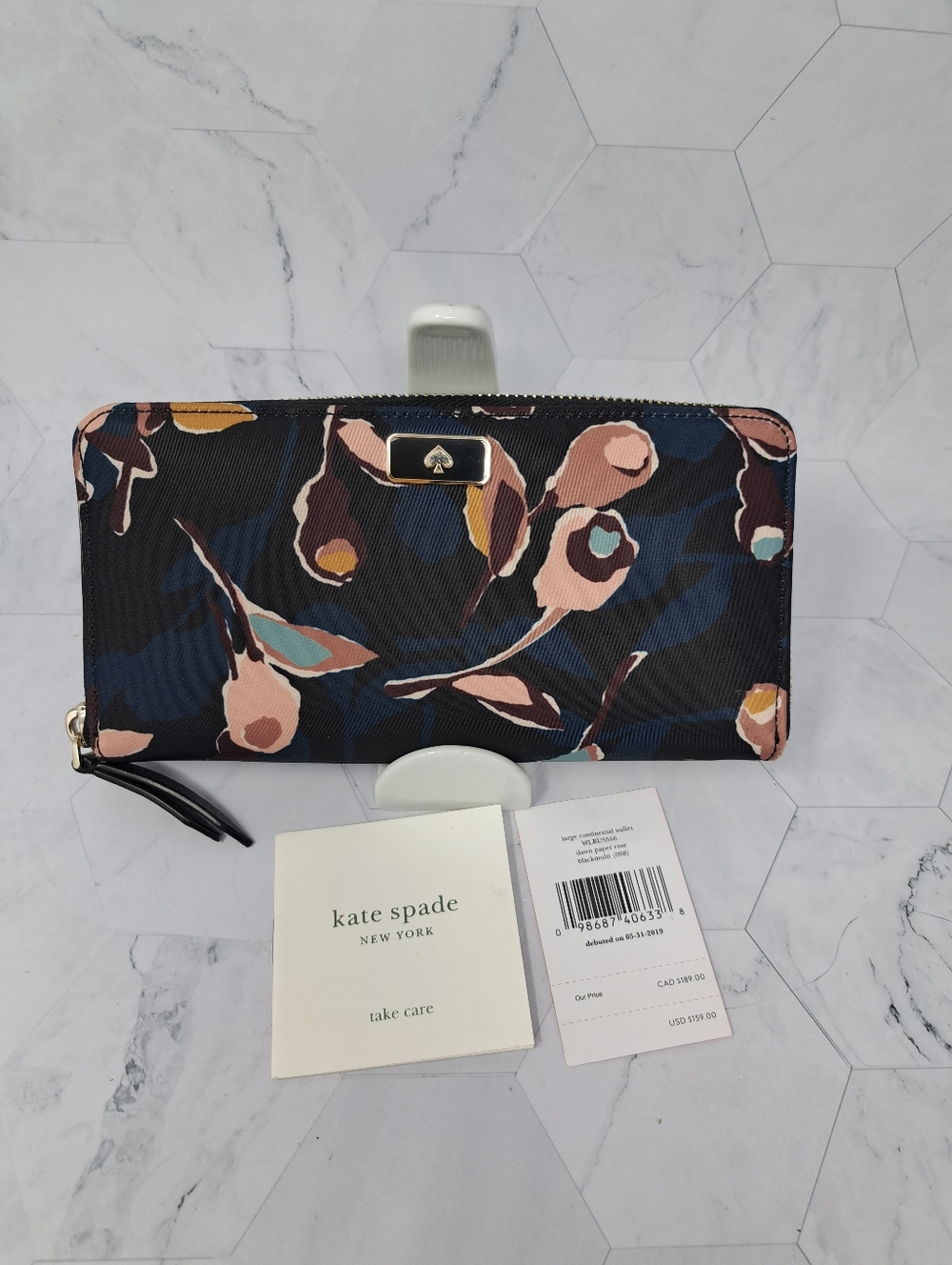 Kate Spade New York Dawn Paper Rose Large Continental Wallet.